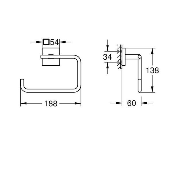 Тримач для рушників Grohe QuickFix Start Cube 40975000 CV033414 фото