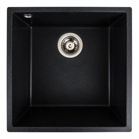 Гранитная мойка для кухни Platinum 4040 RUBA матовый карбон 41642 фото