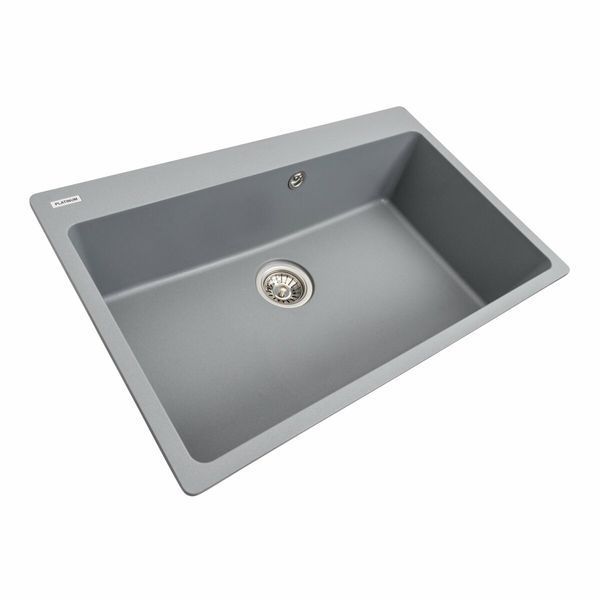 Гранітна мийка для кухні Platinum 7850 Bogema матова (сірий металік) 38737 фото