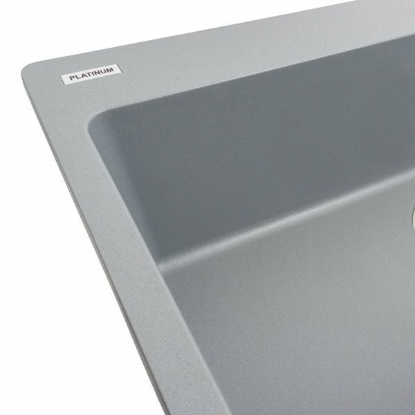 Гранітна мийка для кухні Platinum 7850 Bogema матова (сірий металік) 38737 фото