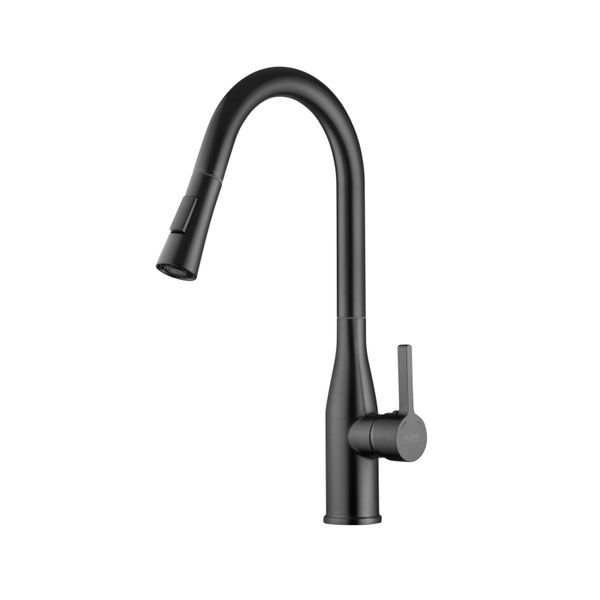 Комплект кухонної мийки Kroner KRP Schwarze 78х49HM PVD ST08 Grafite SL48543 фото