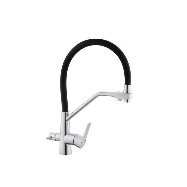 Смеситель для кухни с подключением к фильтру Kroner KRP Edelstahl Klassisch - ESG03817BLK CV027936 фото