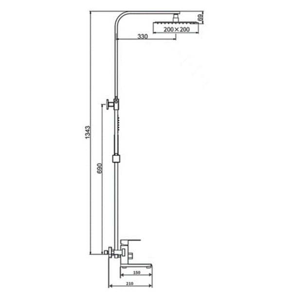 Душова колона чорна Platinum T 76 920 фото