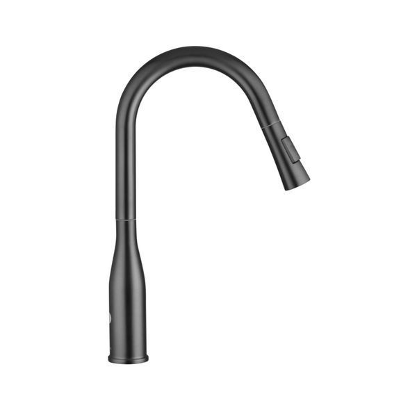 Комплект кухонної мийки Kroner KRP Schwarze 78х49HM PVD ST08 Grafite SL48543 фото