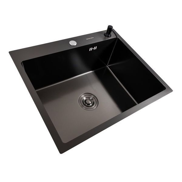 Комплект кухонной мойки Valeso 60х50HM PVD ST08 Grafite SL73540 фото