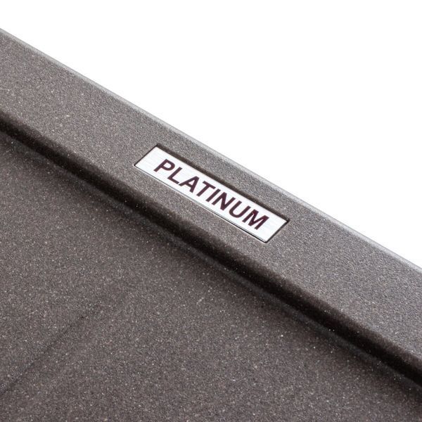 Гранітна мийка для кухні Platinum 6550 LOTOS матова Темна скеля 41574 фото