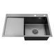 Комплект кухонної мийки Kroner KRP Schwarze 78х49HM PVD ST08 Grafite SL48543 фото 4