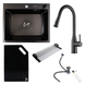 Комплект кухонной мойки Valeso 60х50HM PVD ST08 Grafite SL73540 фото 1