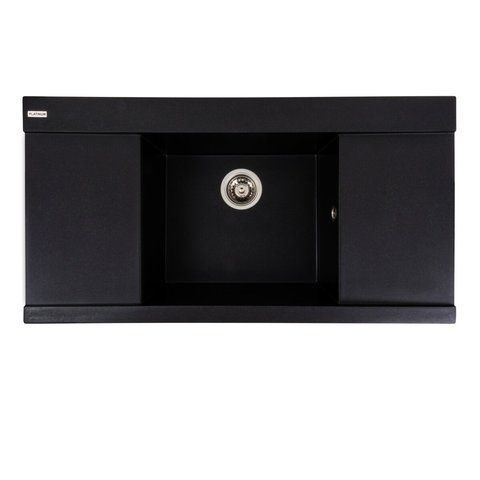 Гранитная мойка для кухни Platinum 9651 ATLAS матовый Черный металлик 41058 фото