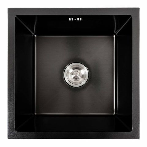 Кухонна мийка PVD чорна СМ 44*44 Platinum Handmade (монтаж під стільницю) 44551 фото