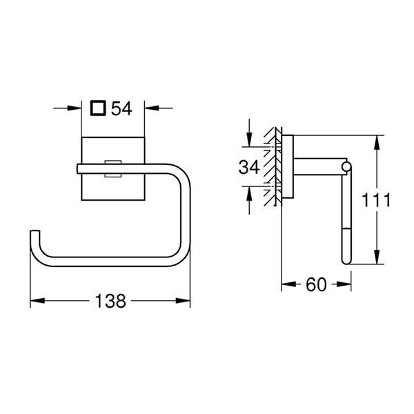 Тримач для туалетного паперу Grohe QuickFix Start Cube 40978000 CV033418 фото