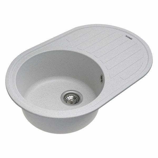 Гранитная мойка для кухни Platinum 7750 LIRA матовая Топаз 3379 фото