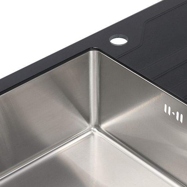 Кухонна мийка Germece Handmade Black Glass 780х510х200 2747 фото