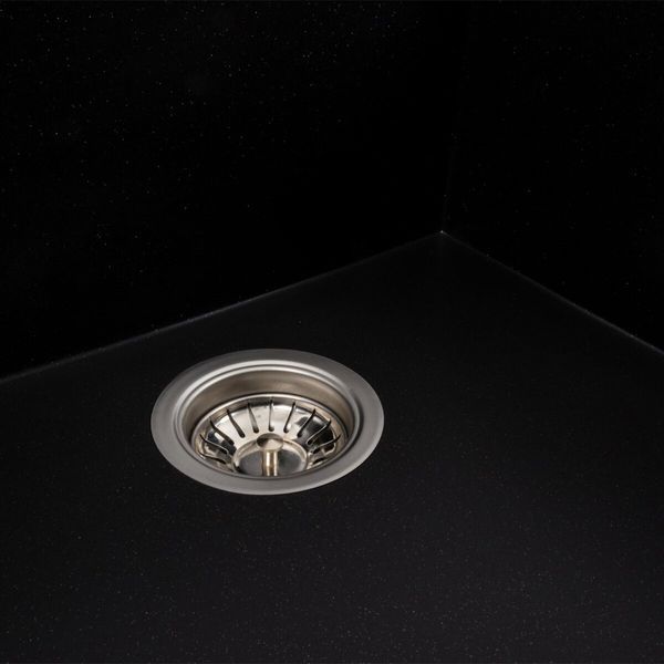 Гранитная мойка для кухни Platinum 9651 ATLAS матовый Черный металлик 41058 фото