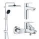 Набор смесителей 3 в 1 для ванной комнаты Grohe QuickFix Start M-Size UA202305RM CV030621 фото 1