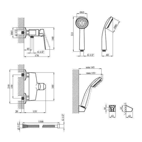 Смеситель для душа Kroner KRM Odra - C050 CV019270 фото