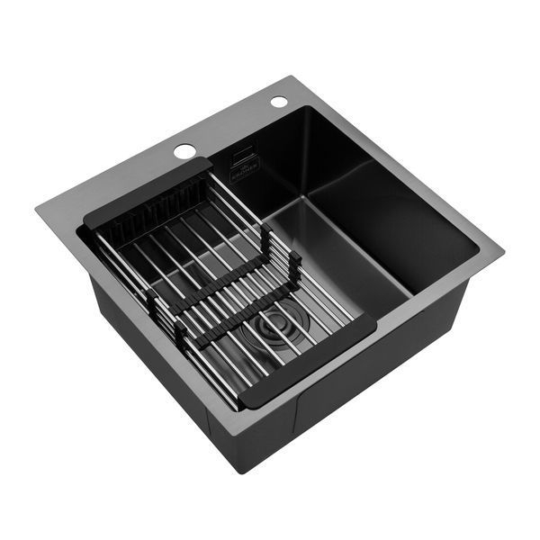 Кухонна мийка Kroner KRP Schwarze - 5050HM PVD (3.0/1.0 мм) CV022793 фото
