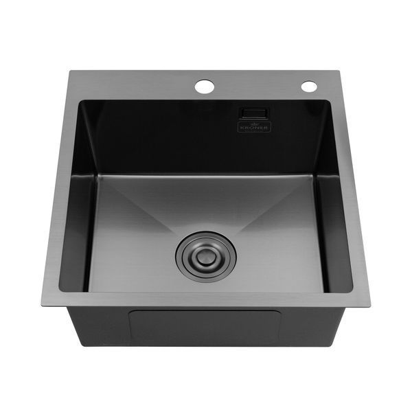 Кухонна мийка Kroner KRP Schwarze - 5050HM PVD (3.0/1.0 мм) CV022793 фото
