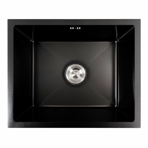 Кухонна мийка PVD чорна СМ 54*44 Platinum Handmade (монтаж під стільницю) 44553 фото