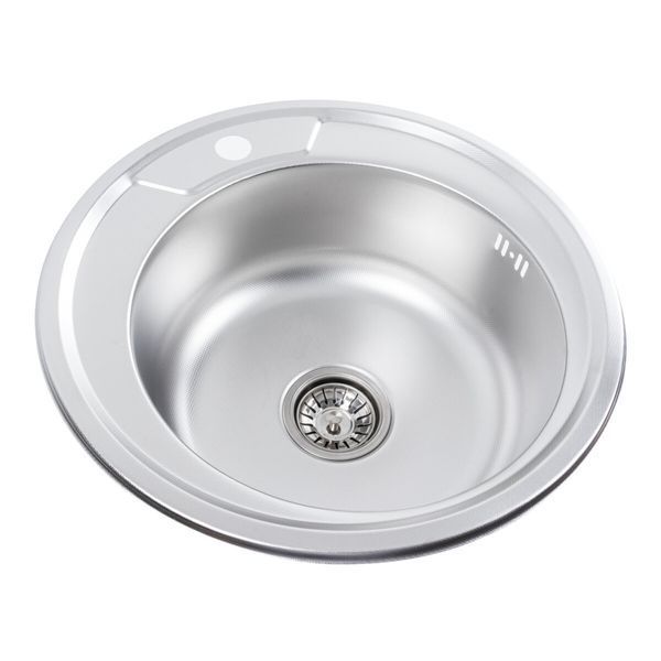Кухонна мийка з нержавіючої сталі Platinum ДЕКОР 490 (0,8/180 мм) 11599 фото