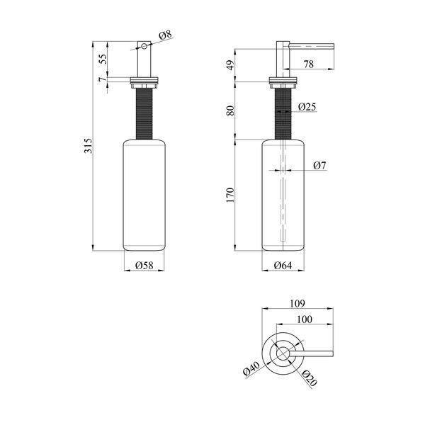 Дозатор для миючого засобу Kroner KRP Spender - ECG039 CV030011 фото