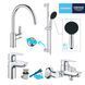 Комплект смесителей для ванной комнаты и кухни Grohe QuickFix Start Edge UA202501SK CV030625 фото 1