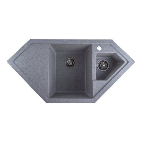 Гранітна мийка для кухні Platinum 9950 PANDORA матова Сіра 3684 фото