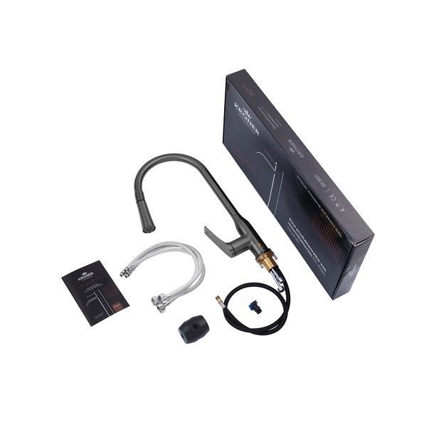 Комплект кухонної мийки Kroner KRP GRP030-T Schwarze - 6350HM PVD ST043224 фото