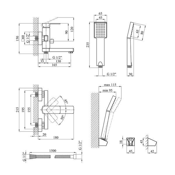 Смеситель для ванны Kroner KRM Ems - C060 CV017357 фото