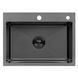 Комплект кухонної мийки Kroner KRP Schwarze 58х43HM PVD ST07 Grafite SL44631 фото 2