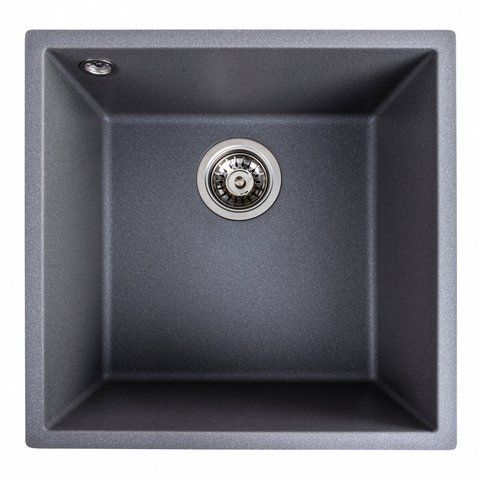 Гранитная мойка для кухни Platinum 4040 RUBA матовый серый муссон 41647 фото