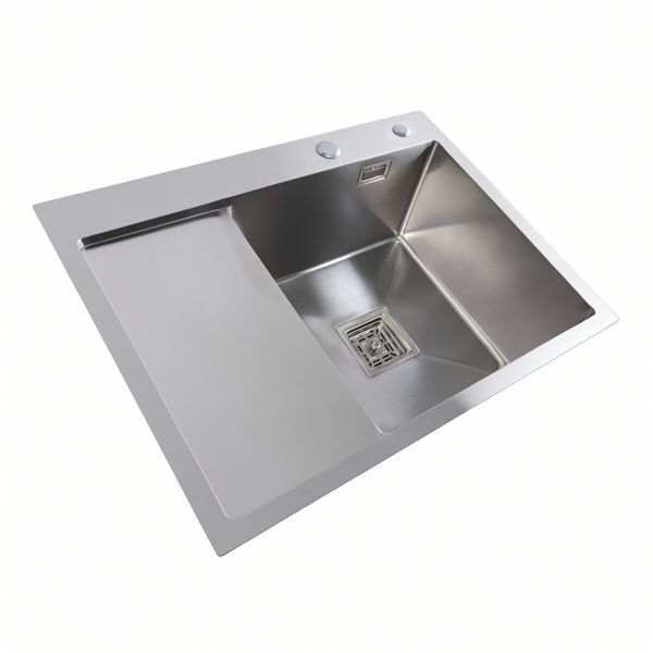 Кухонна мийка Platinum Handmade 65*50 R (квадратний сифон 3,0/1) 38087 фото