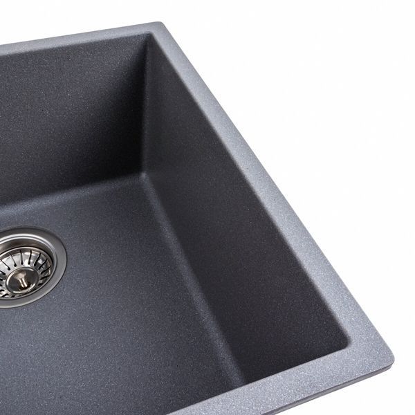 Гранитная мойка для кухни Platinum 4040 RUBA матовый серый муссон 41647 фото
