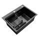 Комплект кухонної мийки Kroner KRP Schwarze 58х43HM PVD ST08 Grafite SL44648 фото 6