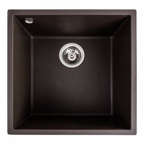 Гранитная мойка для кухни Platinum 4040 RUBA матовая темная скала 41648 фото