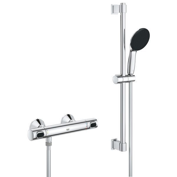 Набір змішувачів Grohe Quickfix термостат для душу з душовим гарнітуром Precision Flow THM та змішувач для раковини StartEdge S-Size UA202503TE CV030628 фото