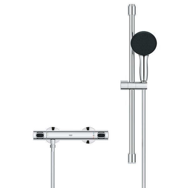 Набір змішувачів Grohe Quickfix термостат для душу з душовим гарнітуром Precision Flow THM та змішувач для раковини StartEdge S-Size UA202503TE CV030628 фото