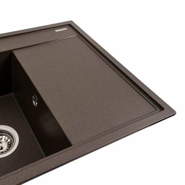 Гранітна мийка для кухні Platinum 7950 AZURIT матова Темна скеля 41073 фото