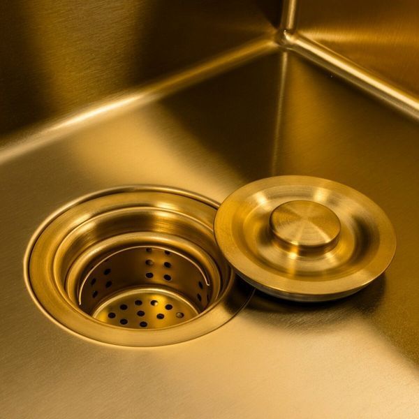 Комплект кухонної мийки Platinum Handmade 50*50 PVD Gold NES-JL7 pl23218 фото