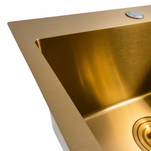 Комплект кухонної мийки Platinum Handmade 50*50 PVD Gold NES-JL7 pl23218 фото
