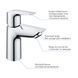 Набір змішувачів Grohe Quickfix термостат для душу з душовим гарнітуром Precision Flow THM та змішувач для раковини StartEdge S-Size UA202503TE CV030628 фото 14