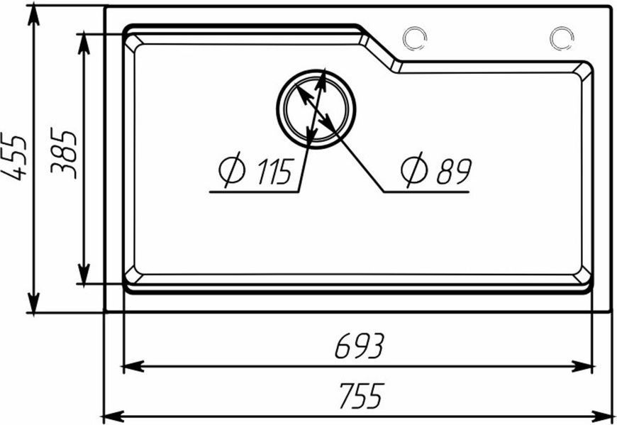 Гранітна мийка для кухні VALESO NIKA 7545 матова Чорна 47799 фото