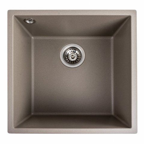 Гранитная мойка для кухни Platinum 4040 RUBA матовый титан 41649 фото
