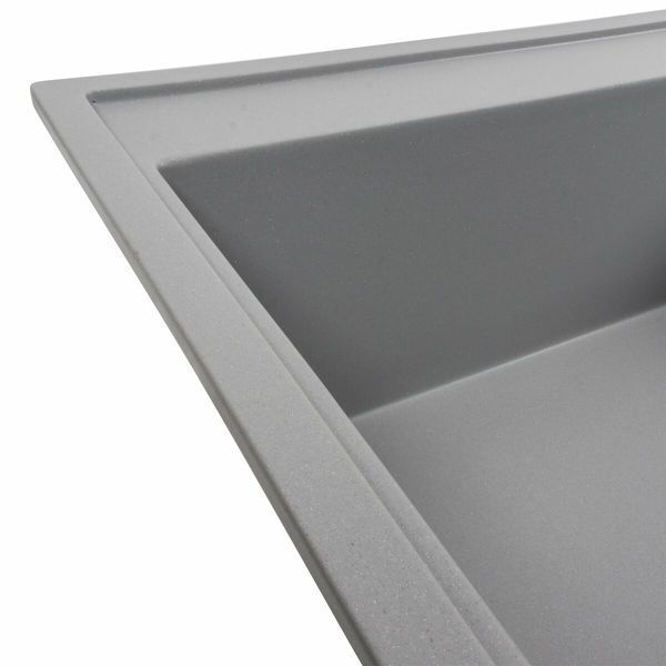 Гранитная мойка для кухни Platinum 7950 AZURIT матовый Серый металлик 41071 фото