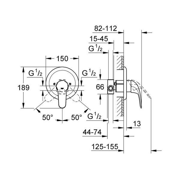 Змішувач прихованого монтажу для душу Grohe Euroeco 32742000 CV032447 фото