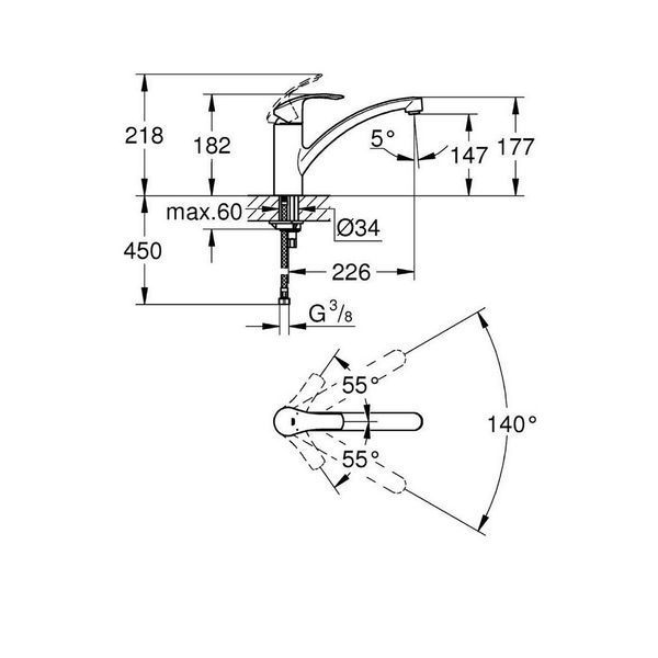 Змішувач для кухні Eurosmart (33281002), Grohe 33281002 фото