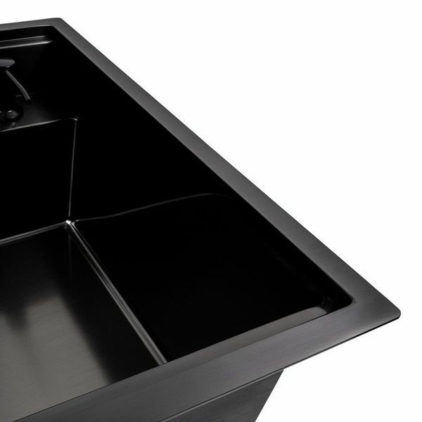 Кухонная мойка CM 50*50 скрытая PVD черная Platinum Handmade 44558 фото