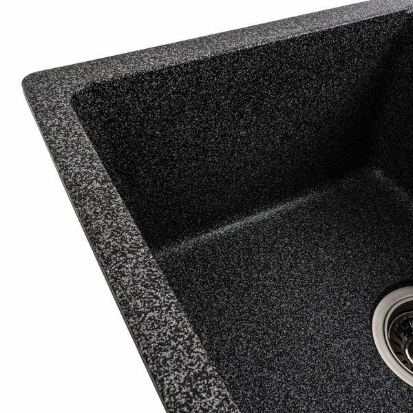 Гранітна мийка для кухні Platinum 6250 ZIRKONE матовий Графіт 41586 фото