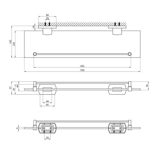 Полка для ванной комнаты Kroner KRP Graz-GRP95611 CV024734 фото