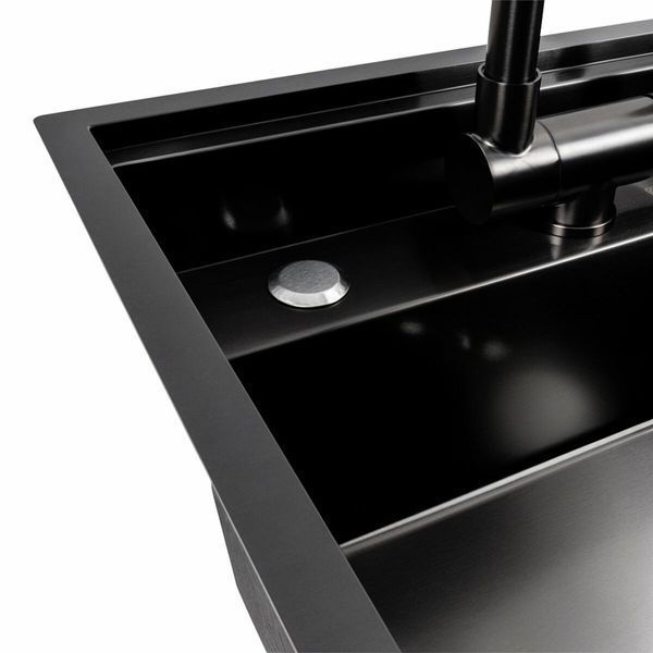 Кухонная мойка CM 50*50 скрытая PVD черная Platinum Handmade 44558 фото